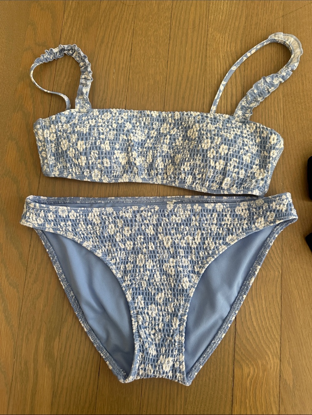 Hollister Light Blue & Aerie Black Two-Piece Bikini Sets. Size women’s small